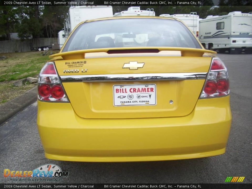 2009 Chevrolet Aveo LT Sedan Summer Yellow / Charcoal Photo #3