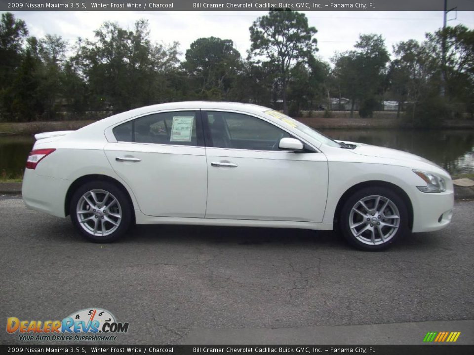 2009 Nissan Maxima 3.5 S Winter Frost White / Charcoal Photo #1