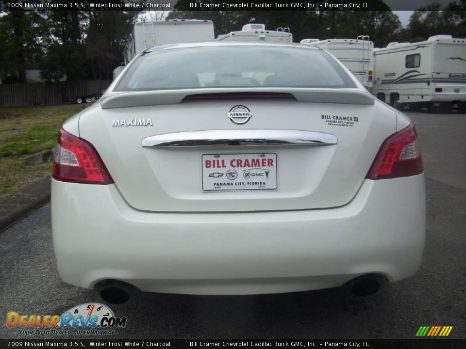 2009 Nissan Maxima 3.5 S Winter Frost White / Charcoal Photo #3