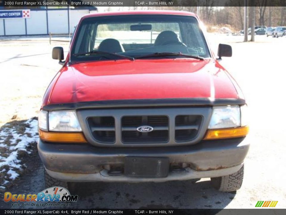 2000 Ford Ranger XL SuperCab 4x4 Bright Red / Medium Graphite Photo #3