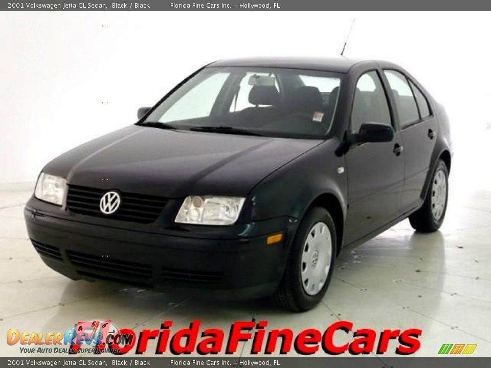 2001 Volkswagen Jetta GL Sedan Black / Black Photo #1