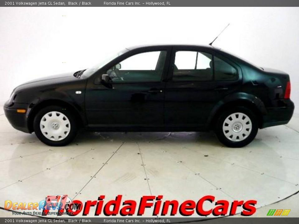 2001 Volkswagen Jetta GL Sedan Black / Black Photo #3