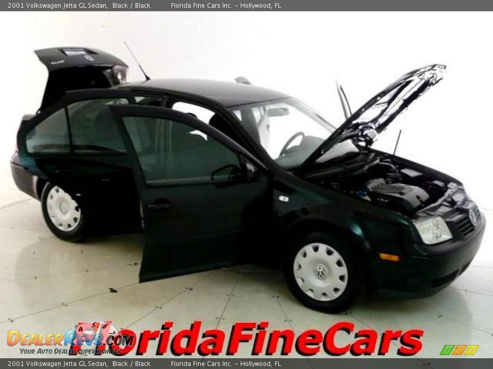 2001 Volkswagen Jetta GL Sedan Black / Black Photo #7