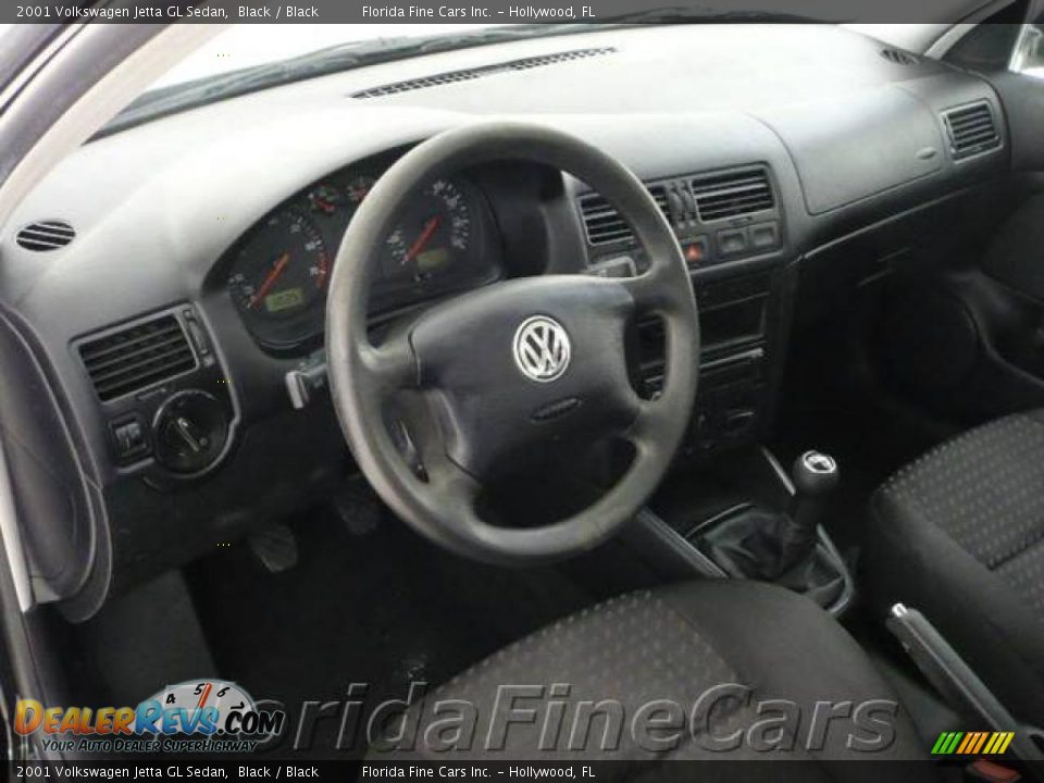 2001 Volkswagen Jetta GL Sedan Black / Black Photo #11