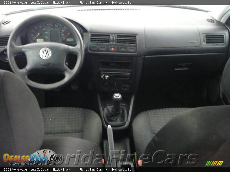 2001 Volkswagen Jetta GL Sedan Black / Black Photo #14