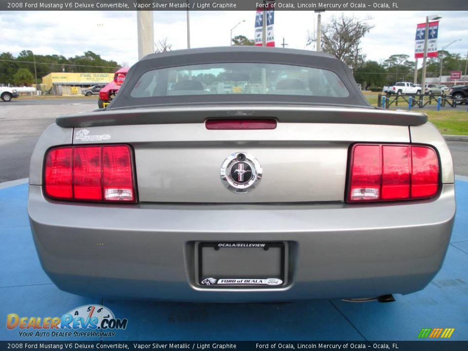2008 Ford Mustang V6 Deluxe Convertible Vapor Silver Metallic / Light Graphite Photo #4