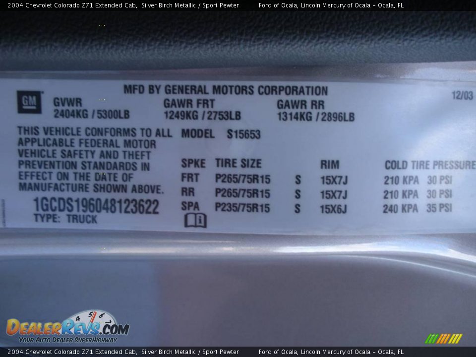 2004 Chevrolet Colorado Z71 Extended Cab Silver Birch Metallic / Sport Pewter Photo #24