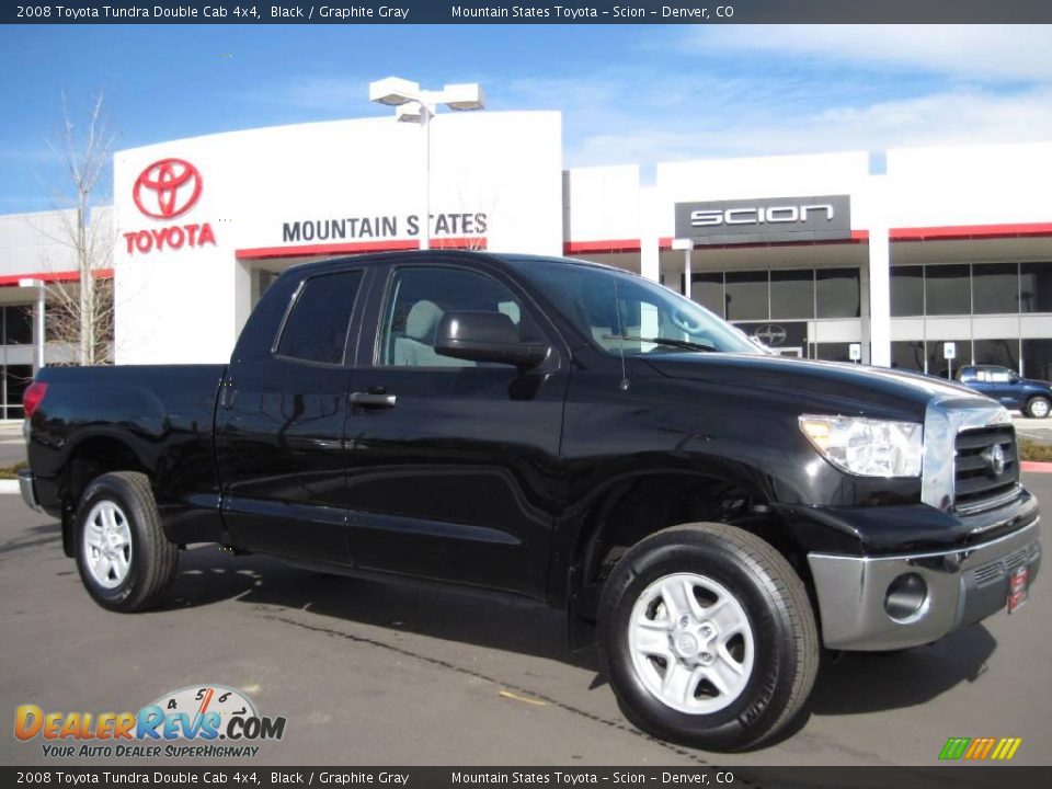 2008 Toyota Tundra Double Cab 4x4 Black / Graphite Gray Photo #1