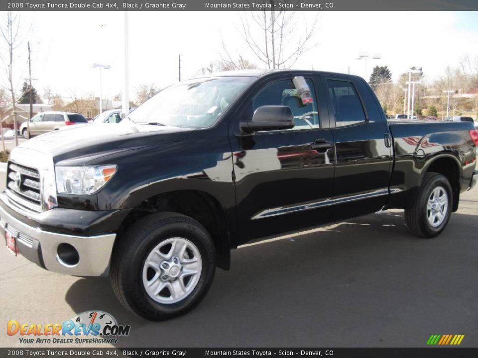 2008 Toyota Tundra Double Cab 4x4 Black / Graphite Gray Photo #5