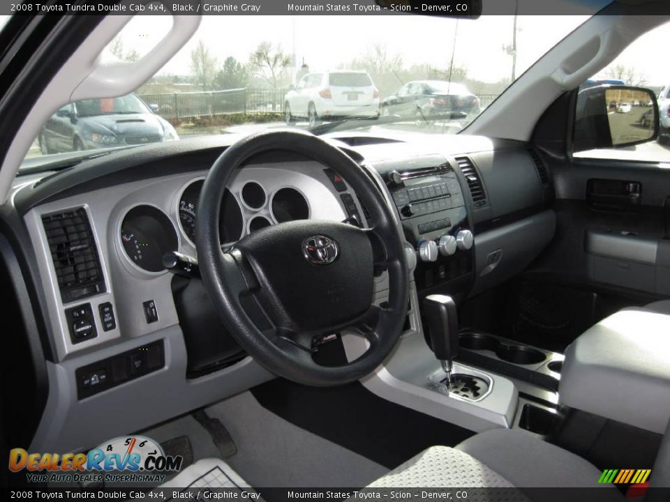 2008 Toyota Tundra Double Cab 4x4 Black / Graphite Gray Photo #14