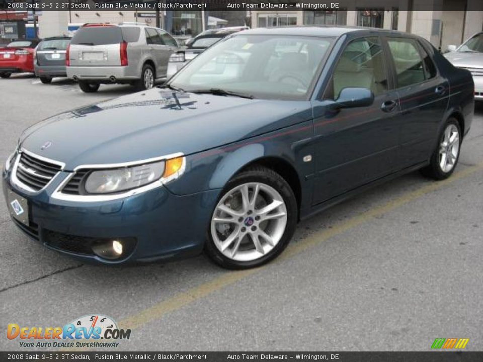 2008 Saab 9-5 2.3T Sedan Fusion Blue Metallic / Black/Parchment Photo #2