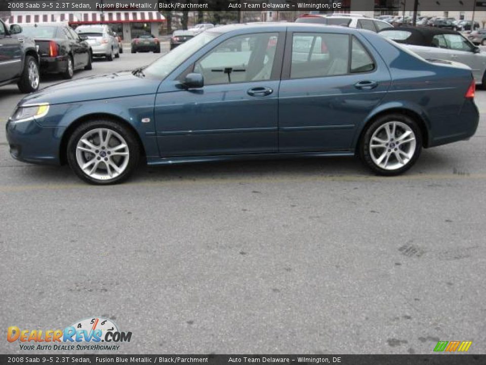 2008 Saab 9-5 2.3T Sedan Fusion Blue Metallic / Black/Parchment Photo #3