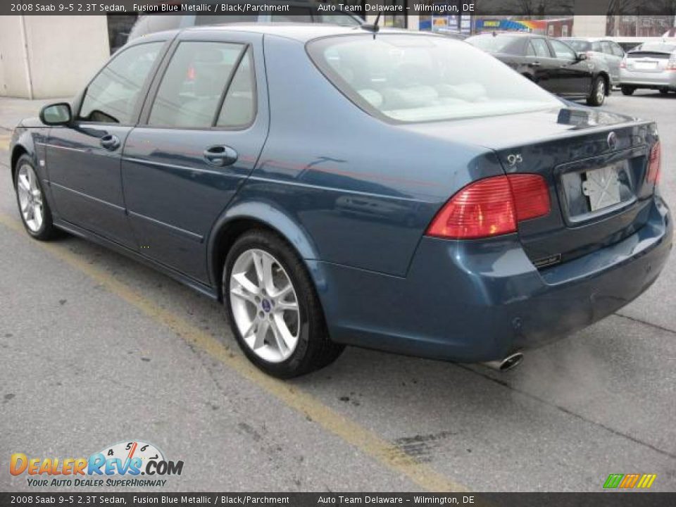 2008 Saab 9-5 2.3T Sedan Fusion Blue Metallic / Black/Parchment Photo #4