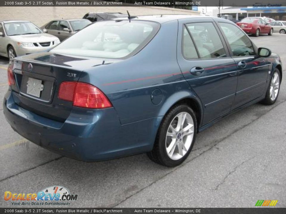 2008 Saab 9-5 2.3T Sedan Fusion Blue Metallic / Black/Parchment Photo #6