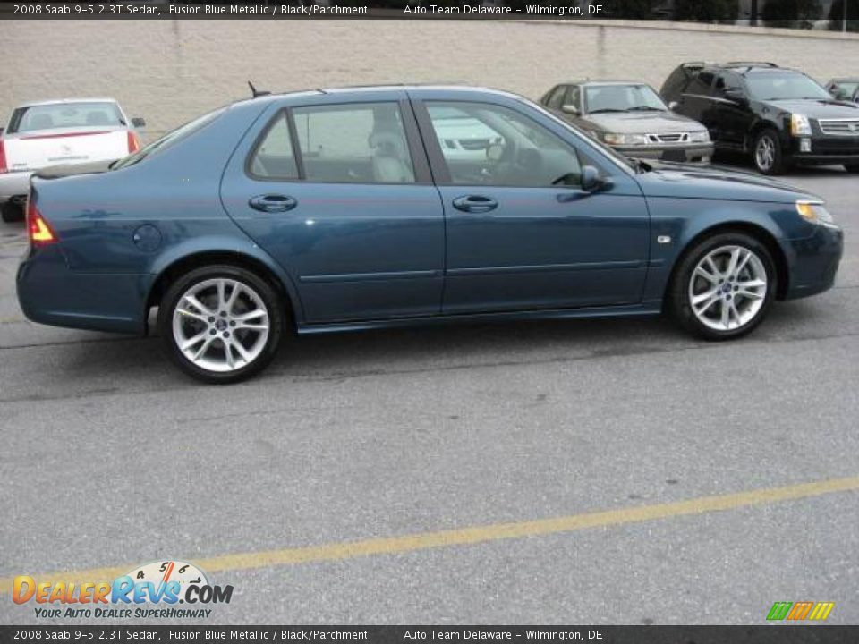 2008 Saab 9-5 2.3T Sedan Fusion Blue Metallic / Black/Parchment Photo #7