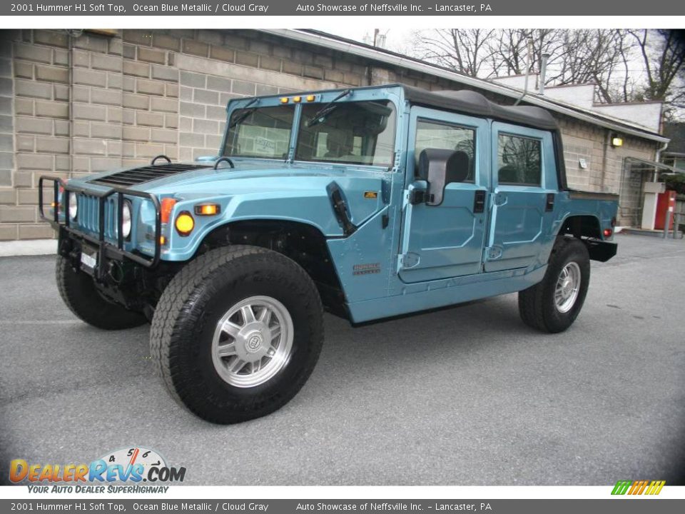 2001 Hummer H1 Soft Top Ocean Blue Metallic / Cloud Gray Photo #1