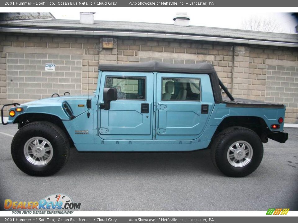 2001 Hummer H1 Soft Top Ocean Blue Metallic / Cloud Gray Photo #3