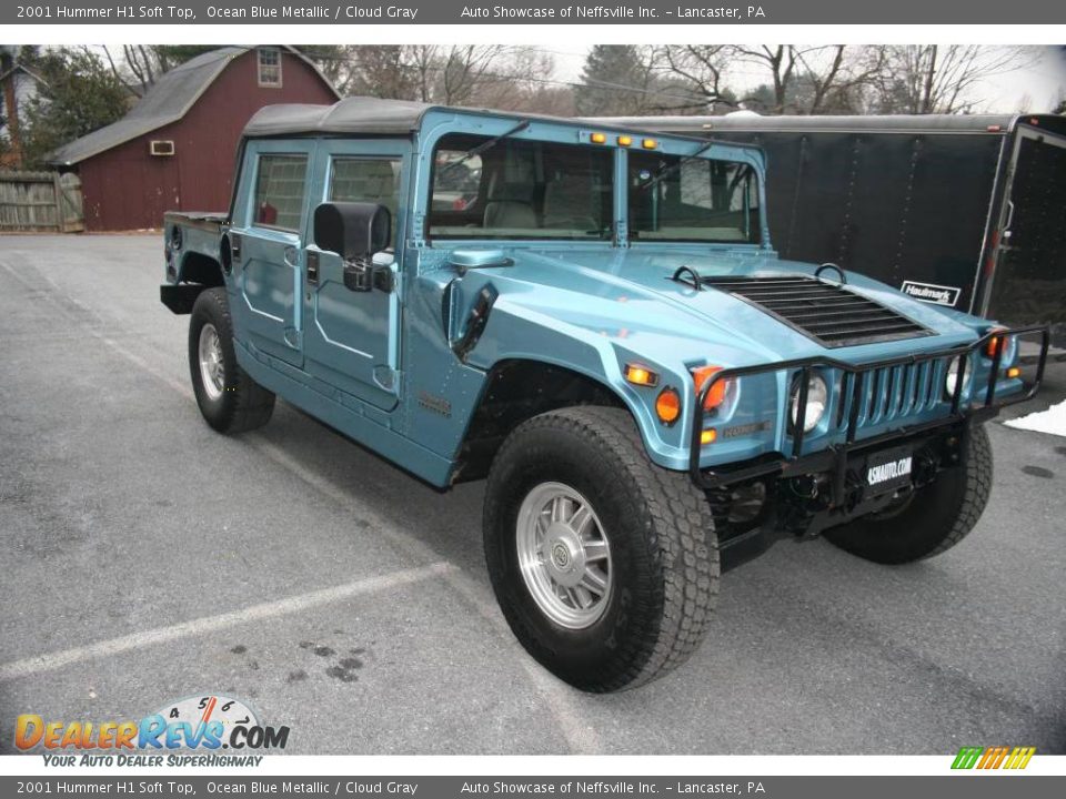 2001 Hummer H1 Soft Top Ocean Blue Metallic / Cloud Gray Photo #7