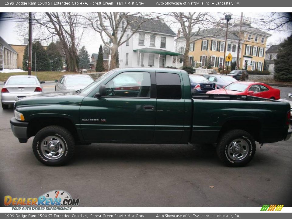 1999 Dodge Ram 1500 ST Extended Cab 4x4 Forest Green Pearl / Mist Gray Photo #3