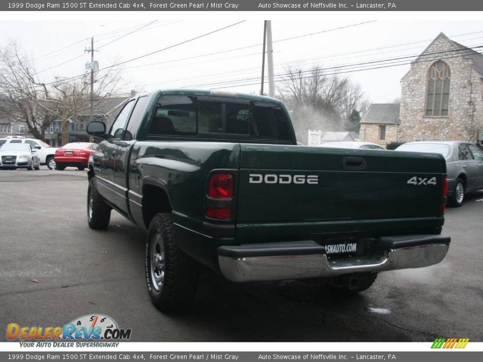 1999 Dodge Ram 1500 ST Extended Cab 4x4 Forest Green Pearl / Mist Gray Photo #4