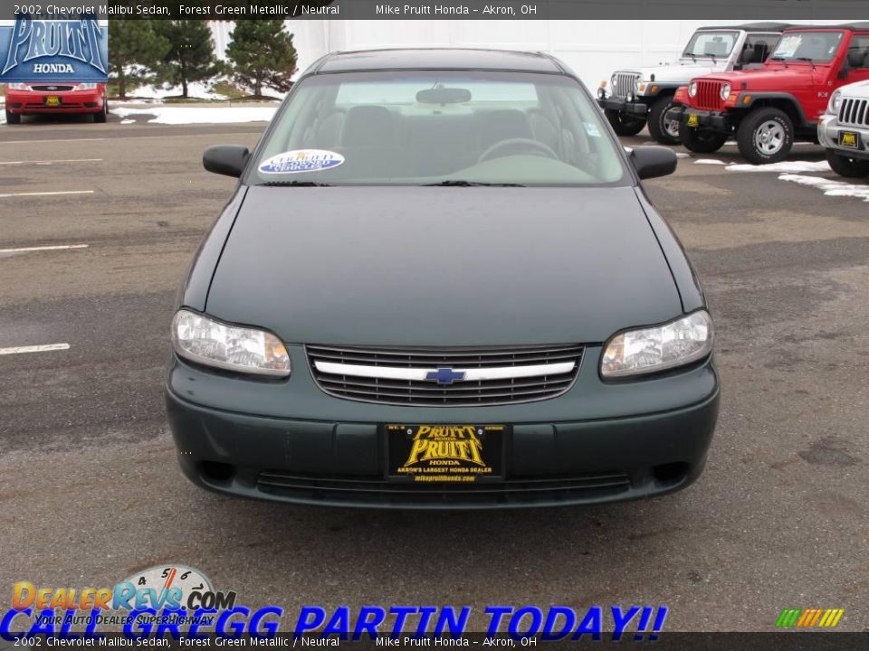 2002 Chevrolet Malibu Sedan Forest Green Metallic / Neutral Photo #4