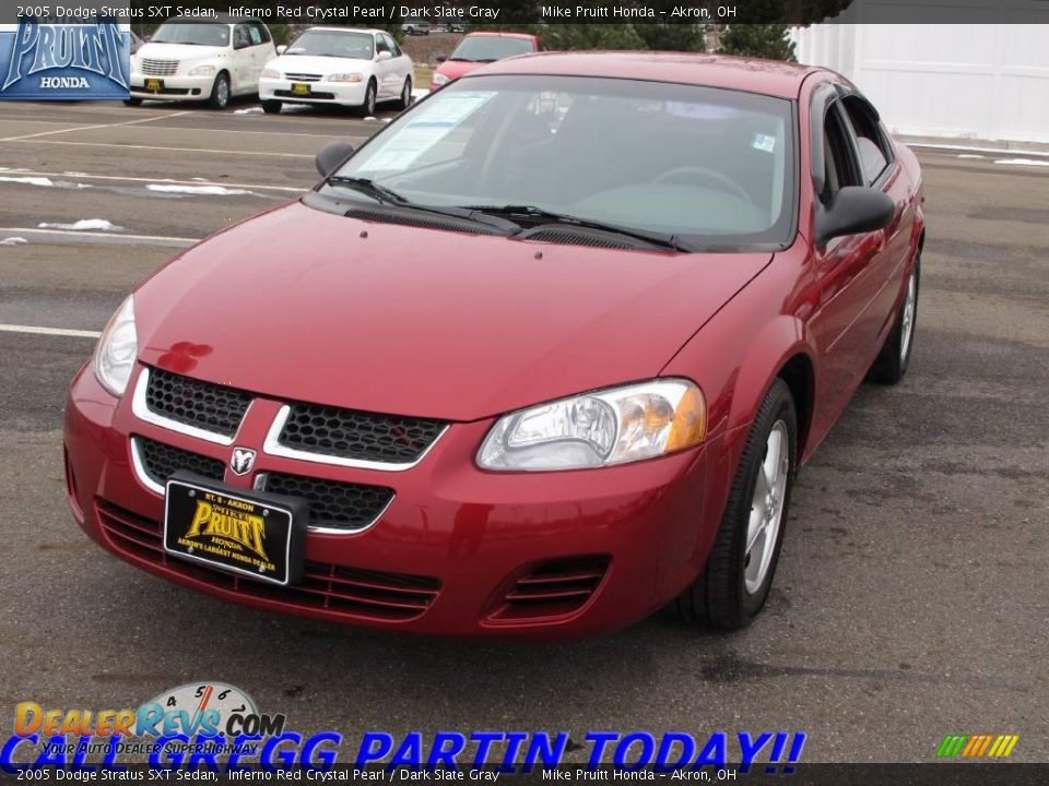 2005 Dodge Stratus SXT Sedan Inferno Red Crystal Pearl / Dark Slate Gray Photo #3