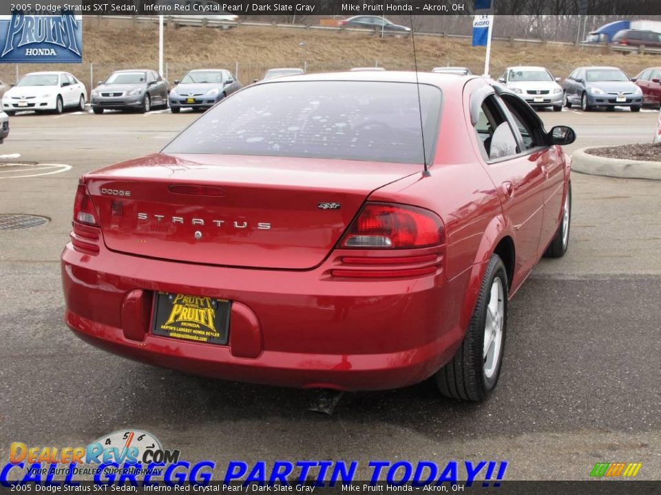 2005 Dodge Stratus SXT Sedan Inferno Red Crystal Pearl / Dark Slate Gray Photo #7