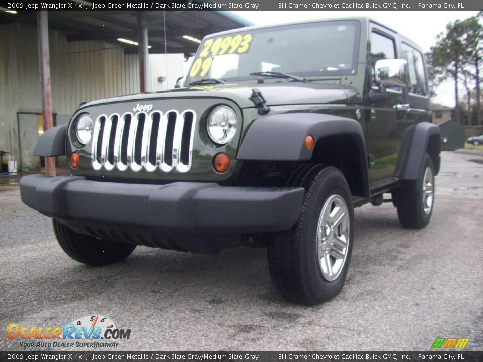 2009 Jeep Wrangler X 4x4 Jeep Green Metallic / Dark Slate Gray/Medium Slate Gray Photo #2