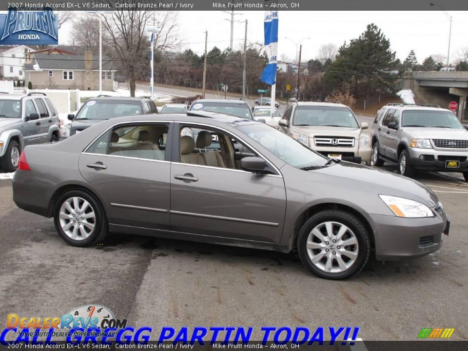 2007 Honda Accord EX-L V6 Sedan Carbon Bronze Pearl / Ivory Photo #6