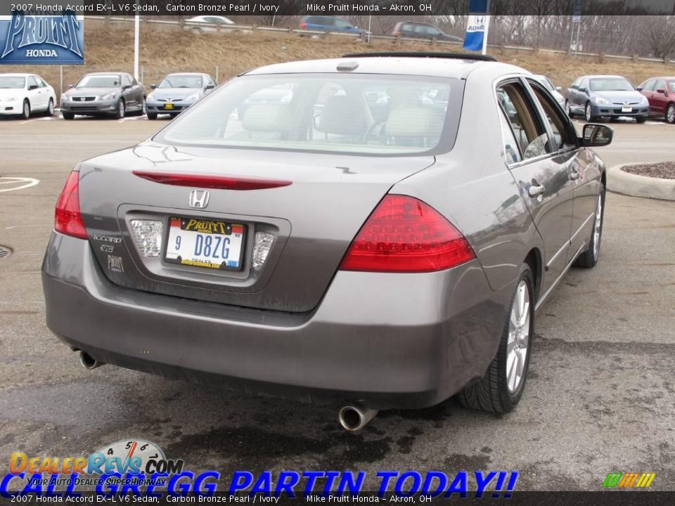 2007 Honda Accord EX-L V6 Sedan Carbon Bronze Pearl / Ivory Photo #7