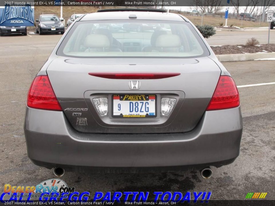 2007 Honda Accord EX-L V6 Sedan Carbon Bronze Pearl / Ivory Photo #8