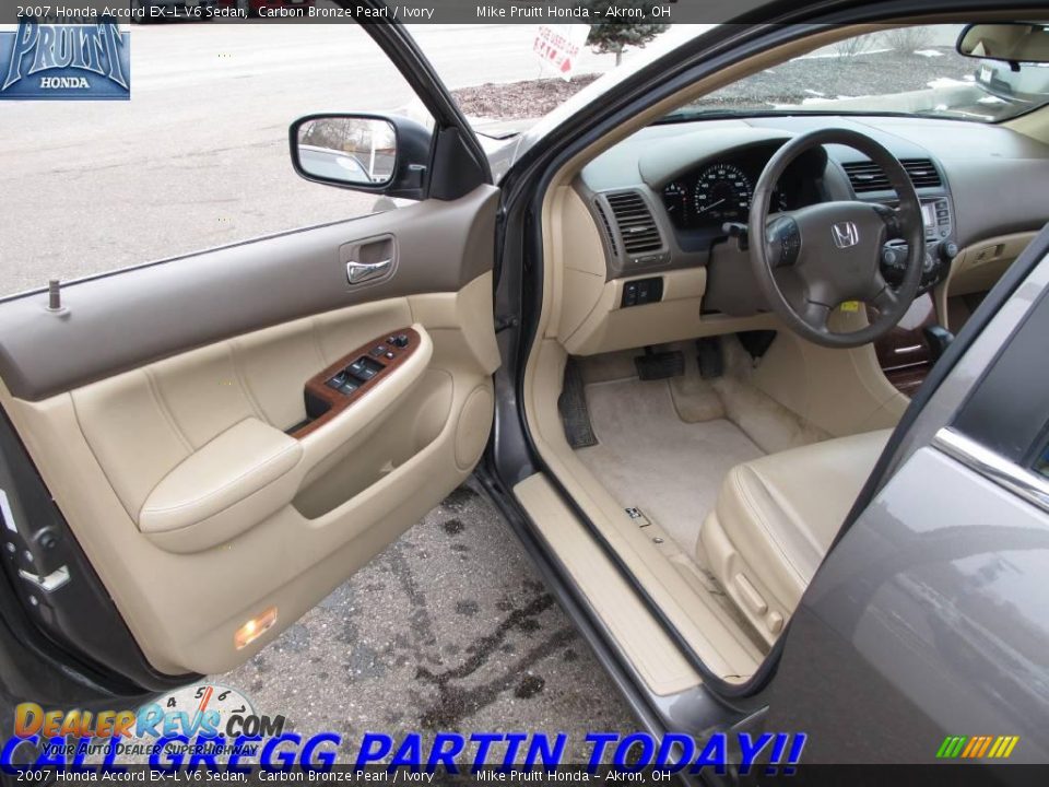 2007 Honda Accord EX-L V6 Sedan Carbon Bronze Pearl / Ivory Photo #11
