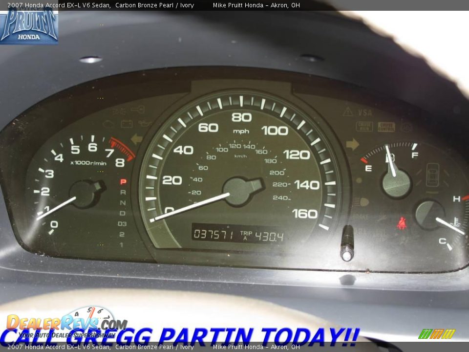 2007 Honda Accord EX-L V6 Sedan Carbon Bronze Pearl / Ivory Photo #17