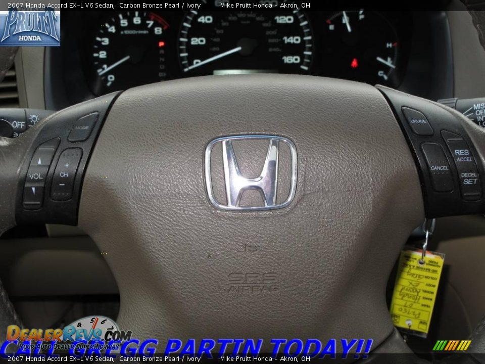 2007 Honda Accord EX-L V6 Sedan Carbon Bronze Pearl / Ivory Photo #18