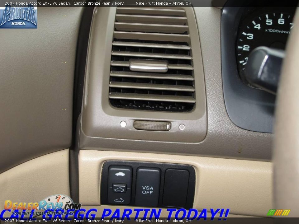 2007 Honda Accord EX-L V6 Sedan Carbon Bronze Pearl / Ivory Photo #20
