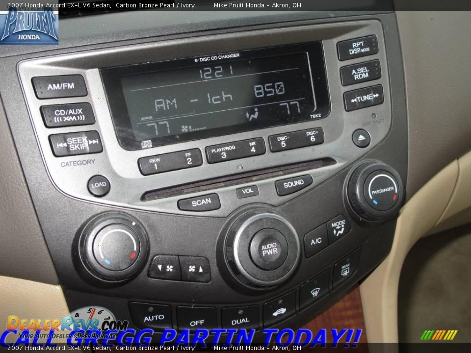 2007 Honda Accord EX-L V6 Sedan Carbon Bronze Pearl / Ivory Photo #21