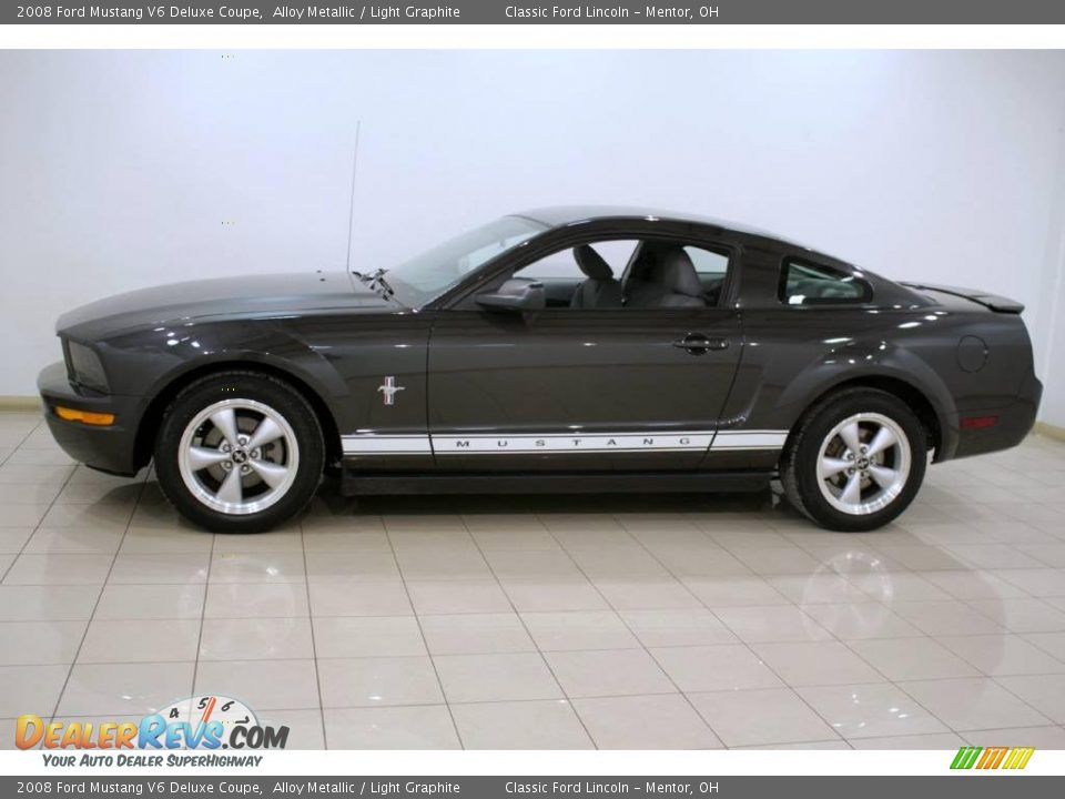 2008 Ford Mustang V6 Deluxe Coupe Alloy Metallic / Light Graphite Photo #3