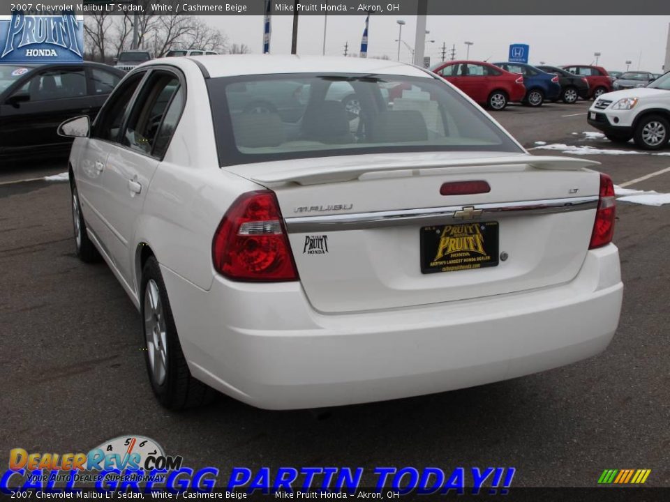 2007 Chevrolet Malibu LT Sedan White / Cashmere Beige Photo #2