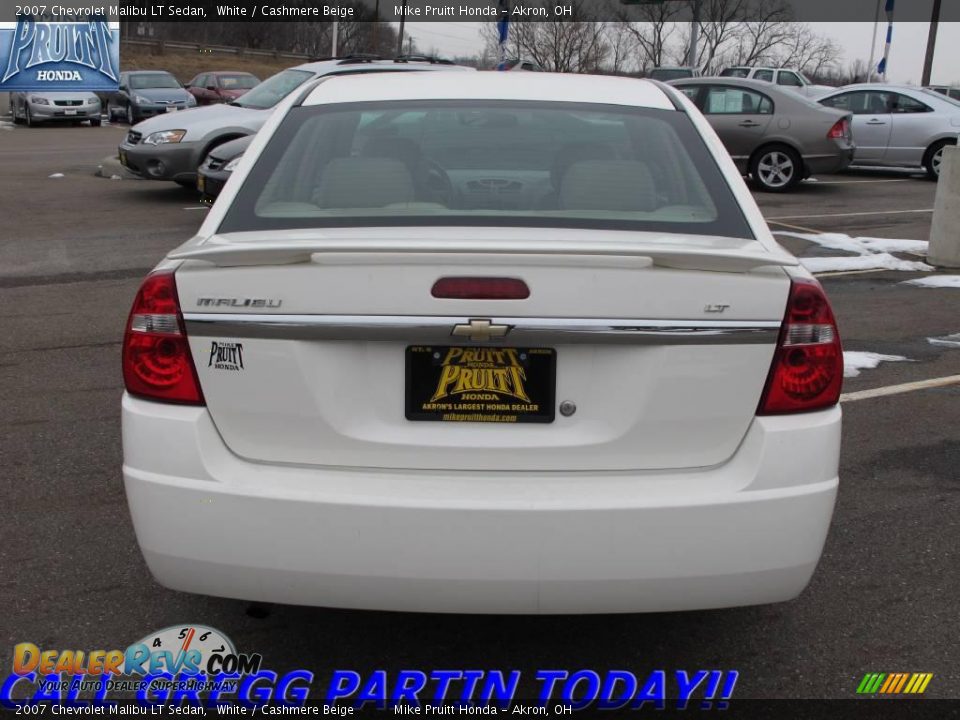 2007 Chevrolet Malibu LT Sedan White / Cashmere Beige Photo #8