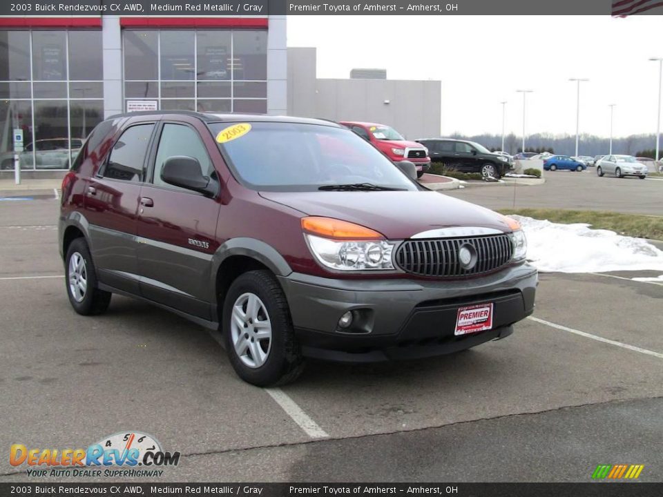 2003 Buick Rendezvous CX AWD Medium Red Metallic / Gray Photo #3