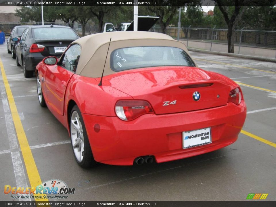2008 BMW Z4 3.0i Roadster Bright Red / Beige Photo #3
