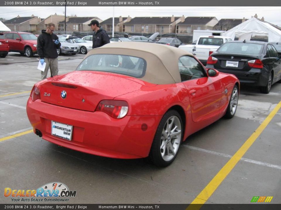 2008 BMW Z4 3.0i Roadster Bright Red / Beige Photo #4
