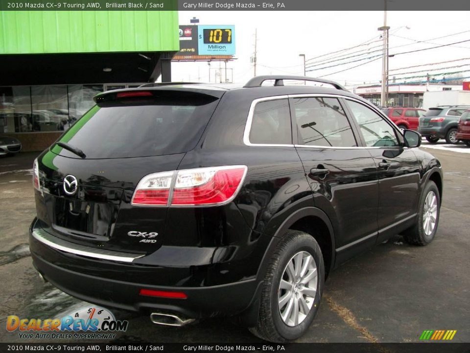 2010 Mazda CX-9 Touring AWD Brilliant Black / Sand Photo #6