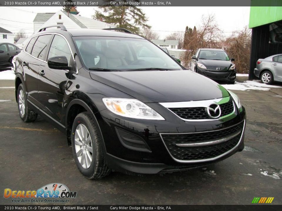 2010 Mazda CX-9 Touring AWD Brilliant Black / Sand Photo #8