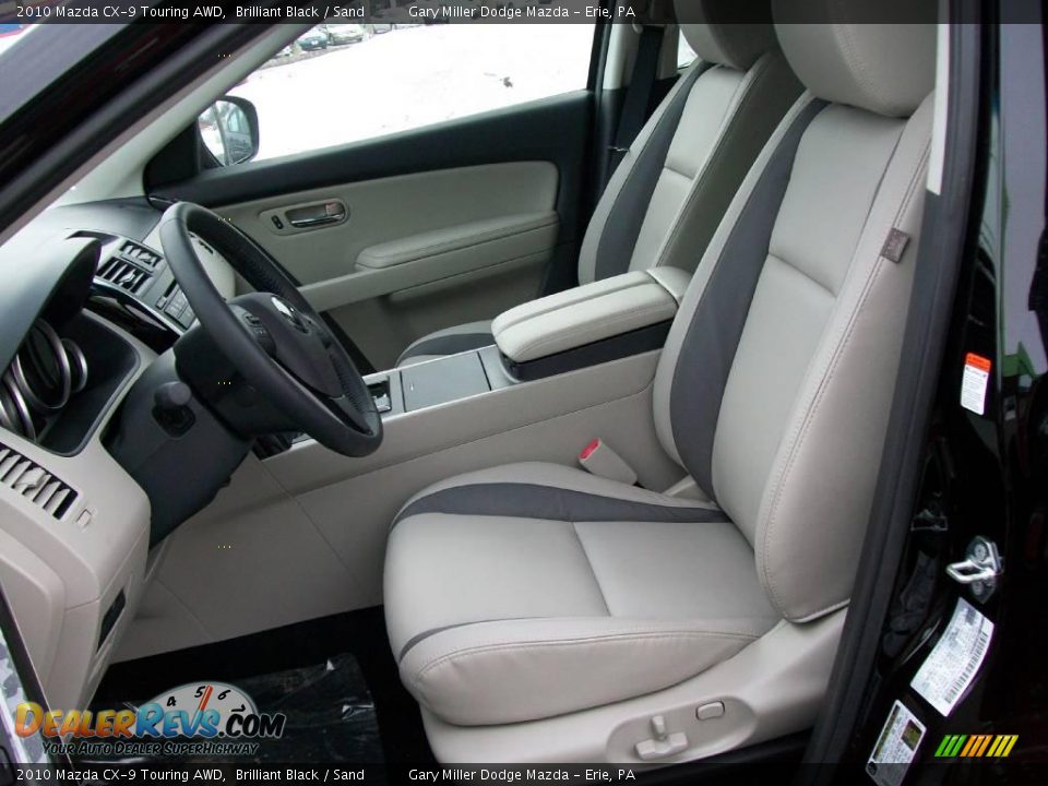 2010 Mazda CX-9 Touring AWD Brilliant Black / Sand Photo #12