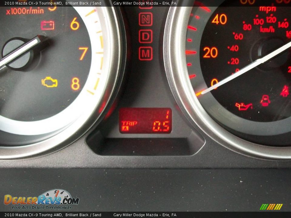 2010 Mazda CX-9 Touring AWD Brilliant Black / Sand Photo #15