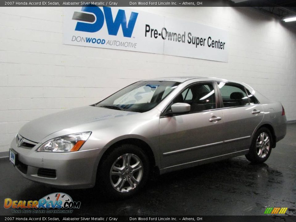 2007 Honda Accord EX Sedan Alabaster Silver Metallic / Gray Photo #2