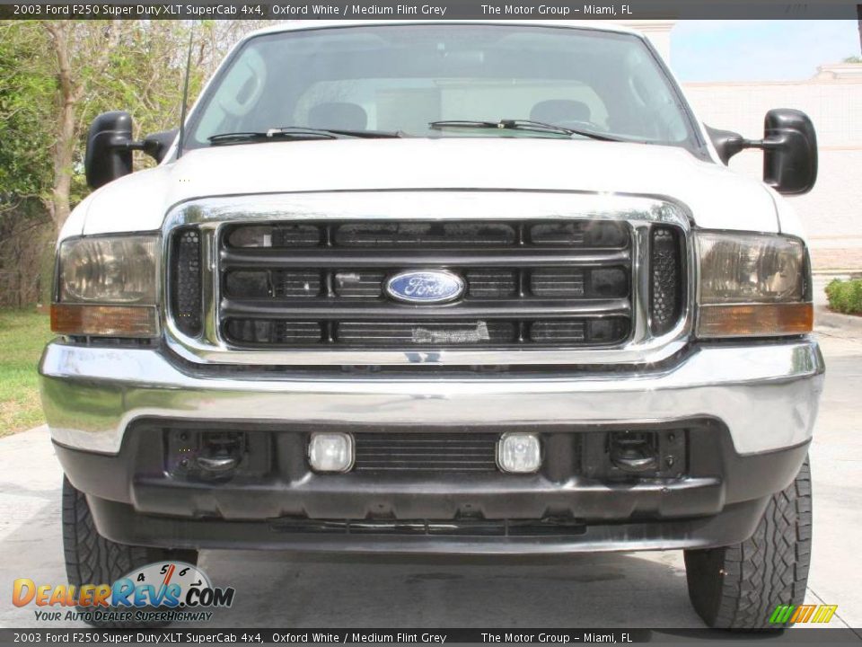 2003 Ford F250 Super Duty XLT SuperCab 4x4 Oxford White / Medium Flint Grey Photo #11