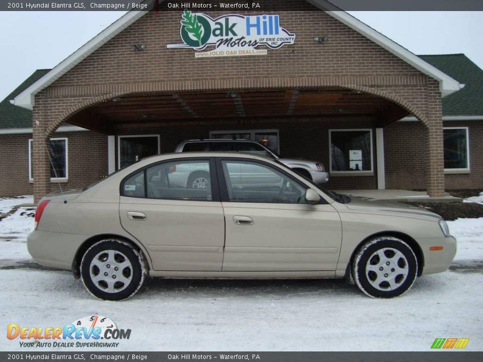 2001 Hyundai Elantra GLS Champagne / Beige Photo #1