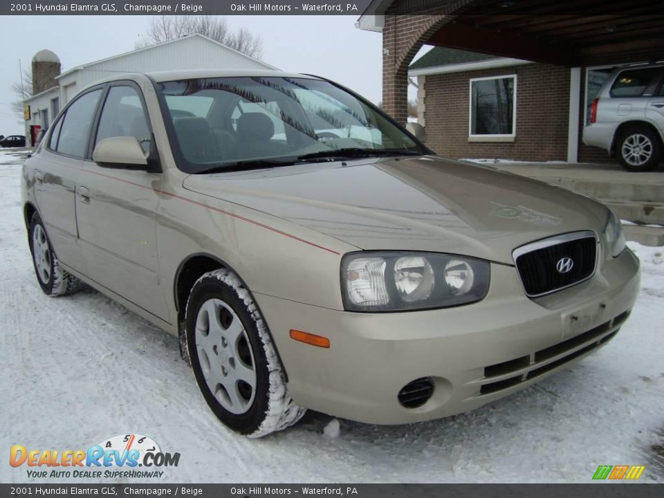2001 Hyundai Elantra GLS Champagne / Beige Photo #2